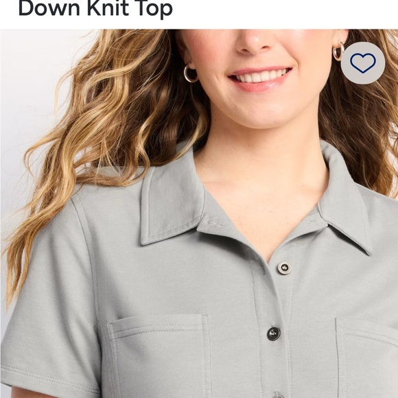 Pale Sky Gray Button-Up Knit Top - Picture 4 of 9